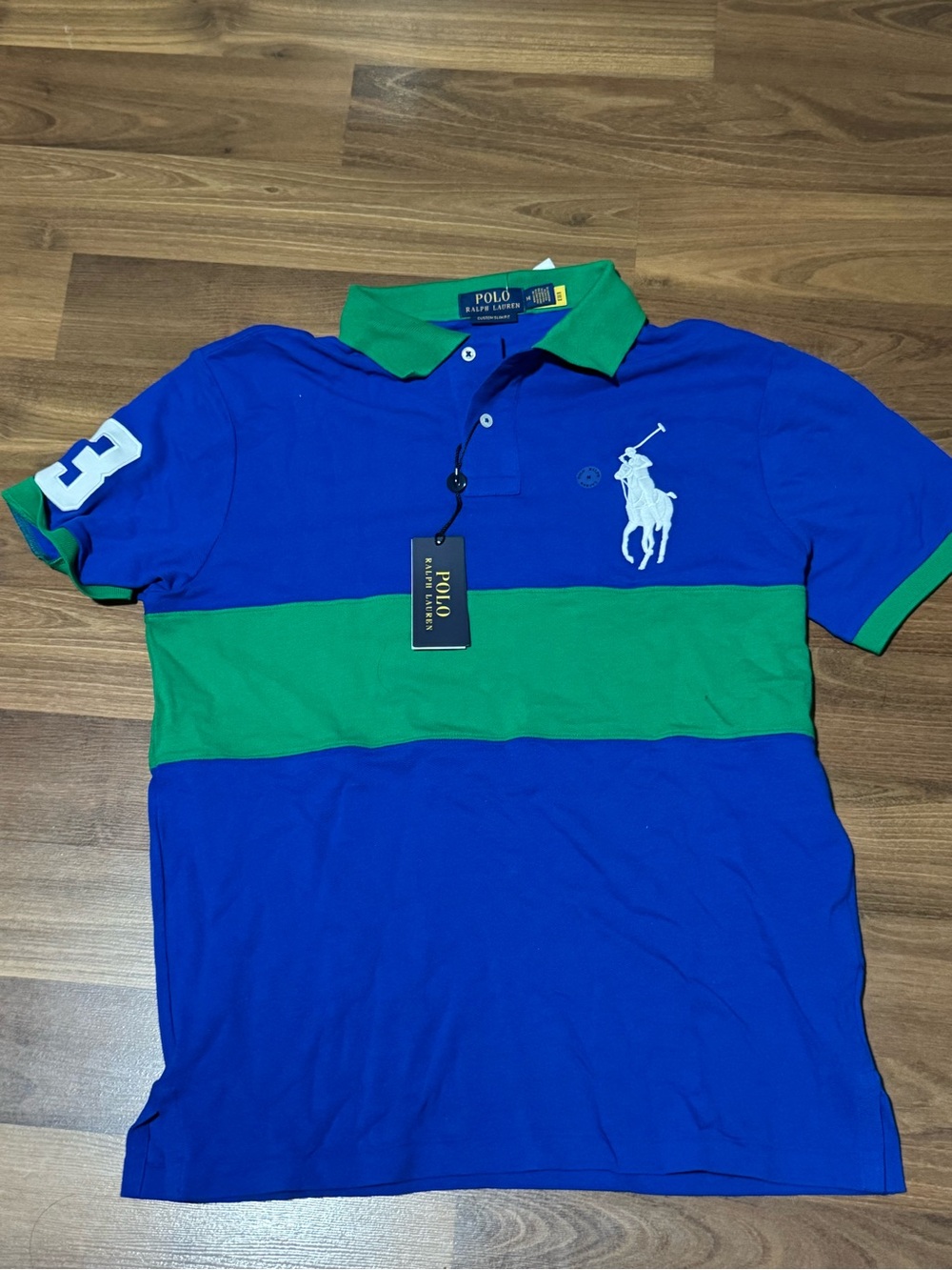 Ralph Lauren Blue & Green Striped Polo